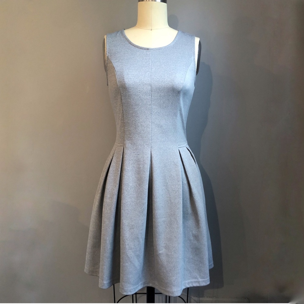 Sugarlips Silky Grey A-Line Sleeveless Dress